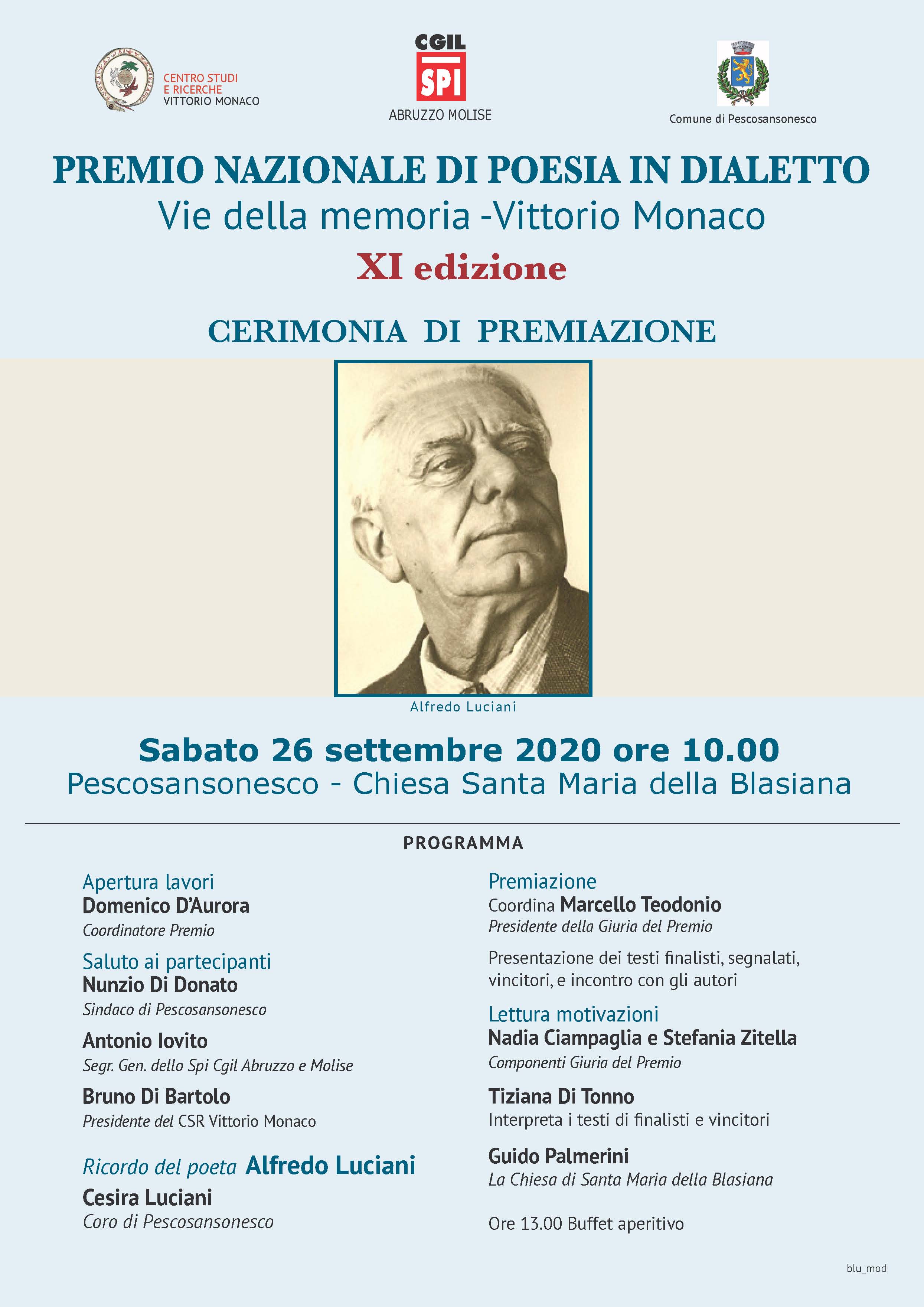 Spi vie memoria 2020 Cerimonia