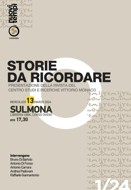Storie da ricordare. Presentazione del numero 1/2024 di Nuovi Tempi