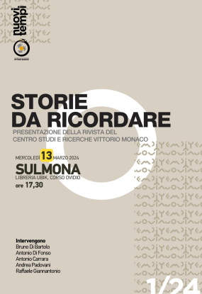 Storie da ricordare. Presentazione del numero 1/2024 di Nuovi Tempi