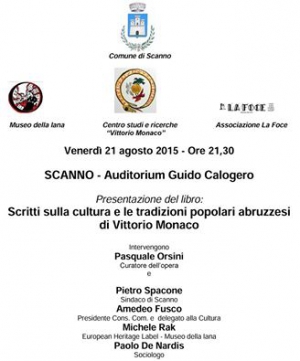 21-08-2015 - Scritti sulla cultura e le tradizioni popolari abruzzesi