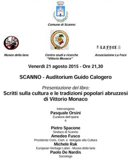 21-08-2015 - Scritti sulla cultura e le tradizioni popolari abruzzesi