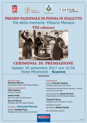 Selezionati i finalisti del Premio "Vie della memoria-Vittorio Monaco" VIII Edizione 2017