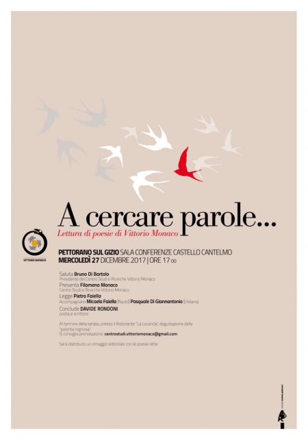 A cercare parole. Lettura di poesie di Vittorio Monaco. Aggiornamento.